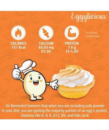 Eggylicious Egg Yolk Powder - 1lbs (16oz) Dried Natural Protein, Non-GMO, No Additives - Ideal for Baking & Smoothies - Buy Online on GoSupps.com