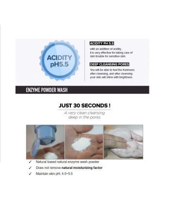Korean Cosmetics Serment Enzyme Acne Face Wash Powder | Exfoliating Hypoallergenic Cleanser with Collagen Boost & Vitamin E for Sensitive Skin | Pore Purifying Acne Prevention - Buy Online on GoSupps.com