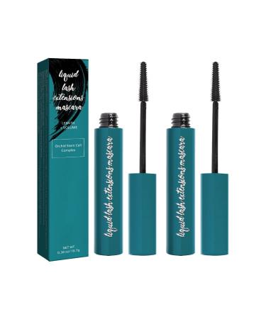 Quick System 2PCS Mascara Liquid Lashs Extensions Best Mascaras For Thickening And Lengthening Waterproofs Smudges Proof Natural No Clumping Smudging Lasting All Day Cover Girl Mascara Telescopic Blue 0.04 Ounce (Pack of 1)
