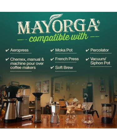 Mayorga Medium Roast Whole Bean Coffee 2 lb Bag - Smooth & Flavorful Organic Mayan Blend - Specialty Grade 100% Arabica Beans - Direct Trade - Non-GMO - 2 Pound Pack - Buy Online on GoSupps.com