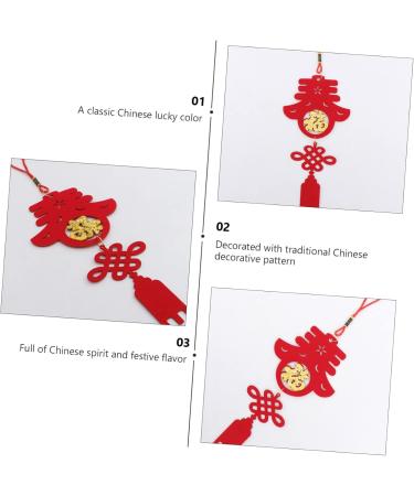 GRIRIW Chinese 4pcs Spring Festival Pendant Car Trim Chrismas New Chinese Red Household China Felt Cloth - Buy Online on GoSupps.com