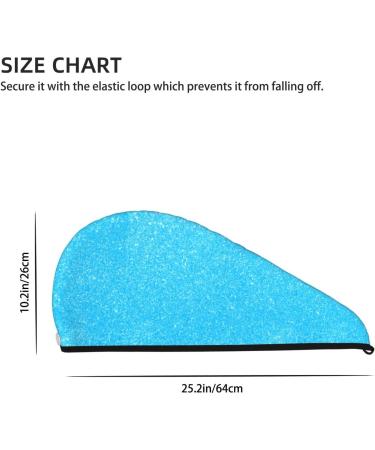 Sky Blue Glitter Hair Towel Wrap - Quick Drying Hair Turban with Button | Ultra-Absorbent Hair Drying Towel for Effortless Styling - Buy Online on GoSupps.com