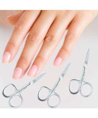 3 Pcs Nail Scissors Professional Multi-Purpose Curved Blade Eyebrow Scissors Sharp Cuticle Scissors for Toenails Manicure Pedicure Cuticle Nose Hair Beard Eyebrows - Buy Online on GoSupps.com