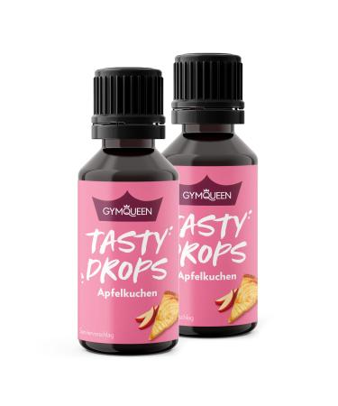 GymQueen Tasty Drops Apple Pie 2x30ml Flavour Drops without Calories Apple Pie 30 ml (Pack of 2)