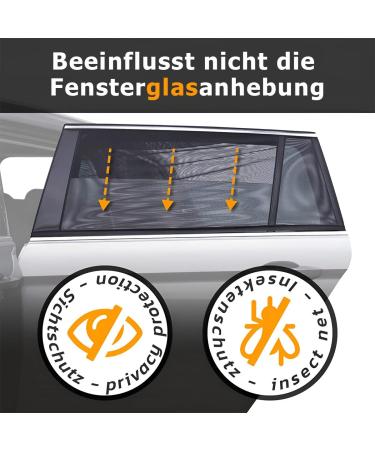 CGEAMDY 2-Part Car Window Blind - Universal Sun Protection UV Blocker with Zipper for Rear & Side Windows (52x60cm) - Buy Online on GoSupps.com