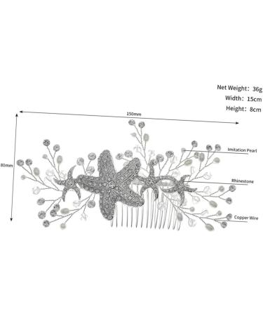 MAGICLULU Starfish Side Hair Comb Tiara Bride Hairpiece Wedding Headpiece Hair Combs for Wedding Beach Hair Accessories Wedding Hair Accessories for Brides Sweet Headband Bridesmaid Alloy - Buy Online on GoSupps.com