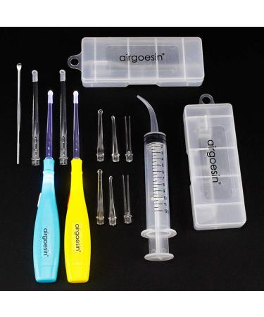 Airgoesin 2-in-1 Lighted Tonsil Stone & Earwax Removal Tool with 10 Tips - Tonsillolith Pick Case + Irrigator Clean - Buy Online on GoSupps.com