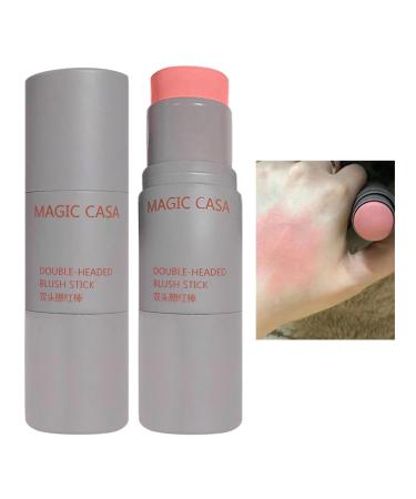 Cheek Stick Facial Makeup Double Headed Blusher Wand with Sponge Tip | Natural Looking Cheek Stick for Ladies of All Skin Tones Lips & Cheeks Makeup for Women Pochy Puff Puff