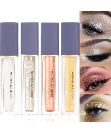 6 Pcs Colorful Liquid Glitter Eyeshadow Sparkle Eye Makeup Sticks