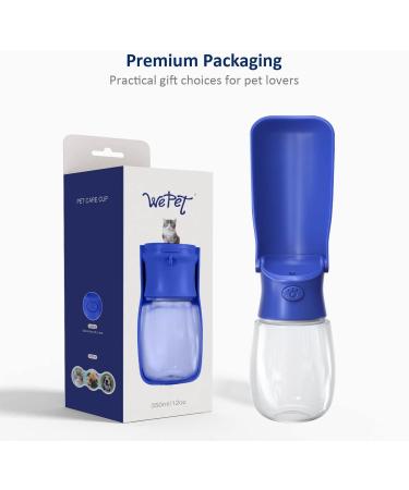 Foldable Dog Water Bottle | Travel-Friendly Dog Water Dispenser - BPA-Free, Lightweight, 12 oz - Blue - Buy Online on GoSupps.com