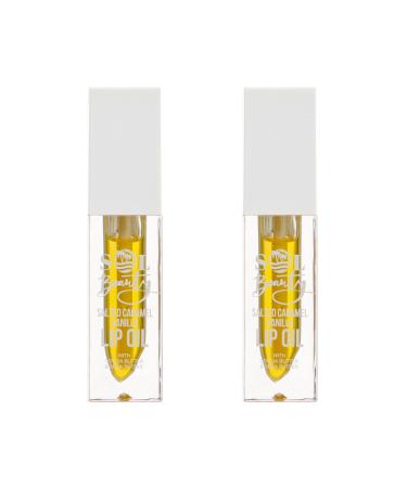Sol Beauty Lip Oil Salted Caramel Vanilla with Cocoa Butter and Shea Butter Moisturizes and Softens Your Lips Vegan Friendly and Cruelty Free Lip Oil 2 x 3g