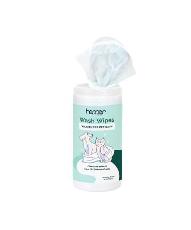 Hepper Pet Wash Wipes - Soft Pet Cleaning Wipes Enriched with Aloe & Cucumber Scent for Waterless Pet Cleaning - Ideal Grooming Wipes for Dogs Cats & Other Pets - Safe Puppy Wipes & Kitten Wipes