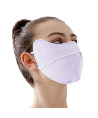 Vesone UV Protection Masque | Breathable UV Protection Ice Silk Face Shield - Reusable Sun Shield Face for Women Sunscreen Masque for Fishing Hiking Cycling Purple