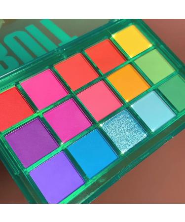 Symeas Rainbow Eyeshadow Palette 15 Colors Neon Glitter Eyeshadow Palette Makeup Matte Glitter Eyeshadow Powder - Buy Online on GoSupps.com