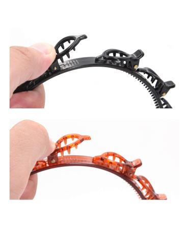 Double Layer Twist Plait Headband Hair Claw Clips - Black Magic Double Bangs Hairstyle Hair Tools for Women & Girls - Buy Online on GoSupps.com