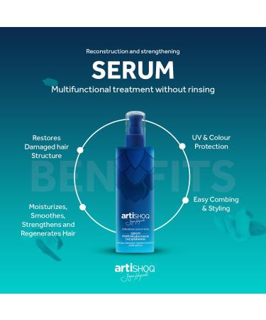 ARTISHOQ Multifunctional Leave-In Treatment Hair Serum - 10 Active Ingredients for Frizz Control & Hair Care - Improve Hair Health Instantly - 100ml / 3.4oz - Buy Internationally - Buy Online on GoSupps.com