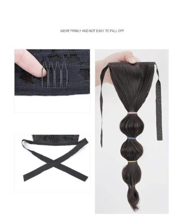 Buy Dark Brown Bubble Wig Ponytail - Short Strappy Lantern Twist - Double Ponytail Hair Piece 38cm - International Shipping Available - Buy Online on GoSupps.com