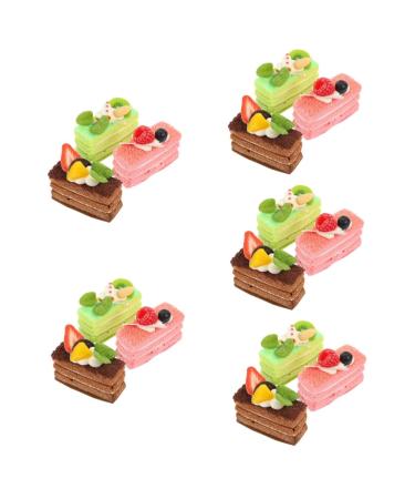 HOMSFOU 15 Pcs Simulation Cake Model Cake Display Model Fake Decorative Cakes Fake Cupcake Artificial Mousse Cake Photo Prop Food Toy Simulation Dessert Models Cupboard Fake Decoration