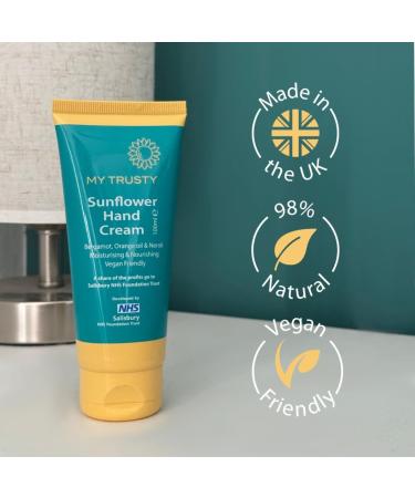 My Trusty Sunflower Hand Cream Suitable for Dry Skin and Skin Prone to Eczema Vegan Friendly with Natural Ingredients Bergamot Orange and Neroli Scent 100ml - Buy Online on GoSupps.com