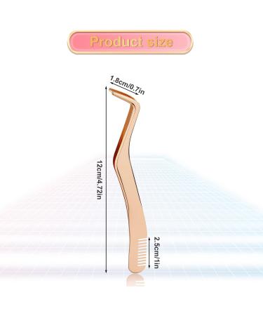 2pcs Stainless Steel Lash Tweezers Set - Upgraded 2 in 1 Extension Tweezers with Comb for Volume Isolation and Application - Rose Gold & Gold - Buy Online on GoSupps.com