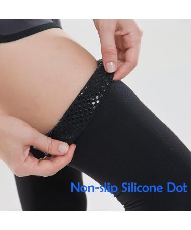 Thigh High Medical Compression Stockings for Women & Men - 20-30 mmHg Firm Support for Varicose Veins & Swelling - Footless Black X-Large - Buy Online on GoSupps.com