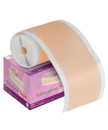 HEALQU Scar Sheets Roll - Medical Grade Silicone Scar Tape for Keloid, Surgery, C-Section, Acne, & Chronic Wounds - Soft, Non-Irritating, Water-Resistant, Scar Removal Gel (1.6x120") 1.6" x 120" Roll
