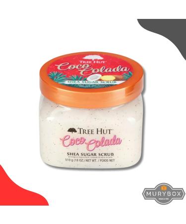 TreeHut Coco Colada Body Scrub 18 oz - Shea Sugar Exfoliator & Mesh Sponge for Ultimate Exfoliation - Buy Online on GoSupps.com