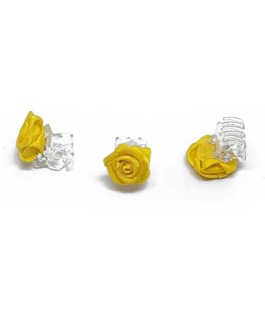 Buy 5 x Yellow Rose Hair Clips - Bridal Hair Accessories - Elegant Clips for Weddings - 1 Pack - Buy Online on GoSupps.com