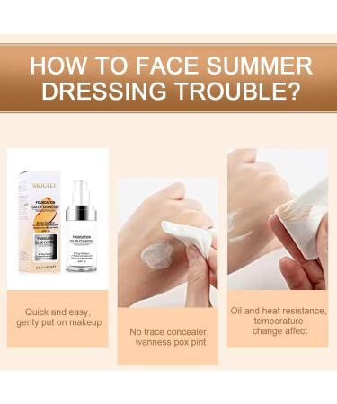 MOULLY Liquid Foundation Color Changing Foundation Liquid Makeup Foundation Color Changing BB Cream Waterproof Coverage Concealer Covering Control and Hydration Oil - Buy Online on GoSupps.com