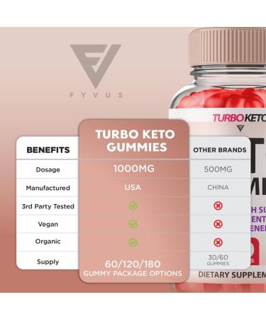 Turbo Keto Gummies for Weight Loss - Shark Tank Approved Apple Cider Vinegar Formula | 60 Gummies - Buy Online on GoSupps.com
