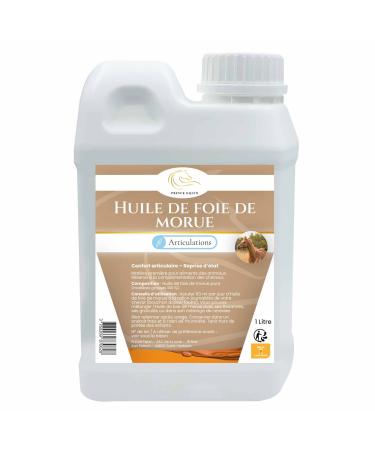 PRINCE EQUIN - COD LIVER OIL - Horse nutritional supplement - 1 L bottle - Joints - Horse condition recovery - Immunity - Sou