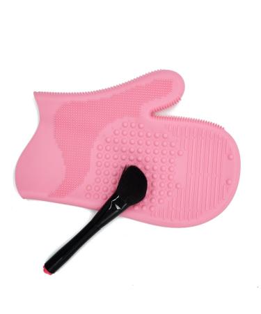 Buy Makeup Brush Cleaner Silicone Glove - Essential Scrubber for Foundation Brushes | Pink Cleaning Tools - Buy Online on GoSupps.com