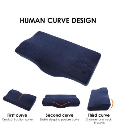Memory Travel Cushions - Ergonomic Cotton Neck Support Pillows for Pain Relief | Dark Blue Eyelash Extension Headrest - Buy Online on GoSupps.com