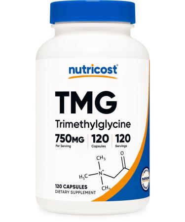 Nutricost TMG (Trimethylglycine) 750mg 120 Capsules Unflavored 120 Count (Pack of 1)