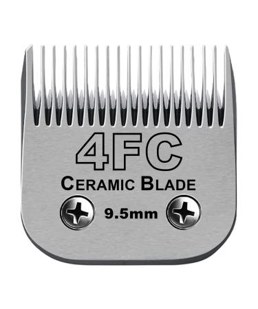 Detachable Pet Dog Grooming Ceramic Blades Compatible with Andis Size-4FC Cut Length 9.5mm 3/8 Compatible with Oster A5 Wahl KM10 Series Clippers