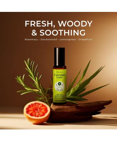 Brain Booster & Migraine Manager Set - Essential Oils Aromatherapy Roll On with Essential Oil Set - 2x0.34 fl oz - Gya Labs - Buy Online on GoSupps.com