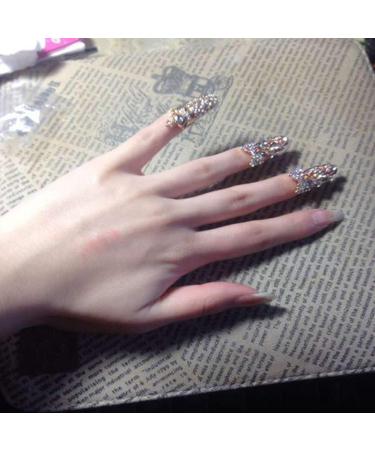 Minkissy 12pcs Crystal Finger Nail Rings - Alloy Crown Flower Bow Rhinestone Decor for Girls and Women - Buy Online on GoSupps.com