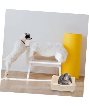 HANABASS Box Rabbit Toilet Dog Wig Bunny Toilet Bunny Potty Rat Dog Litter Pan Pet Pee Toilet White Plastic 28.5X23.5X15.5CM White - Buy Online on GoSupps.com