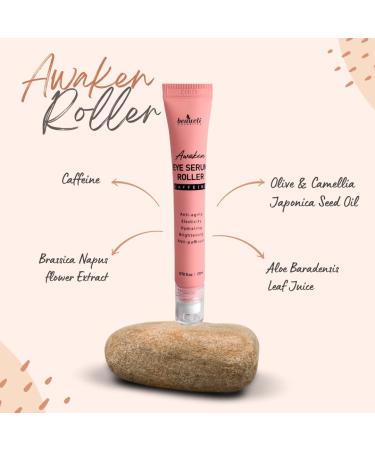 Beaueli Eye Roller & Caffeine Serum - Anti Aging Skin Care with Hyaluronic Acid, Niacinamide & Peptide - Dark Circles, Puffiness, Under Eye Bags & Wrinkles Cream - 0.7 fl oz - Buy Online on GoSupps.com