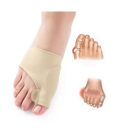 JNAX 2Pcs 1Pair Toe Separator Hallux Valgus Bunion Corrector Orthotics Feet Bone Thumb Adjuster Correction Pedicure Sock Straightener