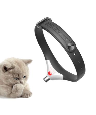 Amusing Cat Collar Wearable red Light cat Toy, with 3 Beam Modes Micro-USB Charging Electronic Training Collars Black and White