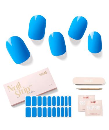 Nailog Semi Cured Gel Nail Strips (20 Extra Long Stickers/Wraps) |Buy 2 Get 1 UV Lamp |Glossy & Long Lasting Soft Gel Finishing |Butterfly Blue - Buy Online on GoSupps.com
