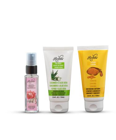 On-The-Go Skincare: Cleanse Hydrate Tone | For All Skin Types & Dull Skin | Gentle Face Wash Lotion and Facial Toner | TSA Approved | Removes Make Up | For Daily Use - Cruelty Free