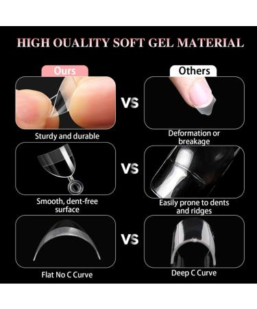  yufana yufana 600 Pieces Short Almond False Nails Artificial Short False Nails Soft Gel Tips 12 Sizes Acrylic Tips (Clear 27 x 1 - Buy Online on GoSupps.com