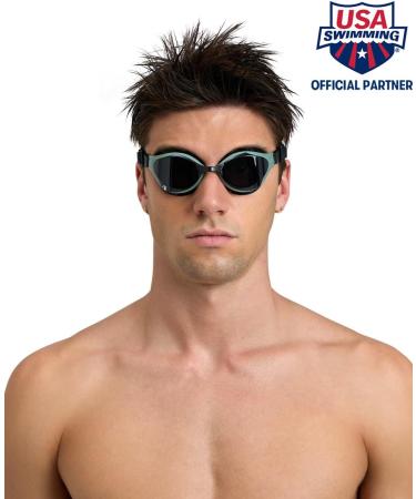 Shop Arena Air-Bold Swipe Swimming Goggles | Unisex UV Protection Glasses with Anti-Fog & Air Seals - Large Size Clear White Black - Buy Online on GoSupps.com