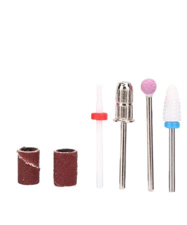 4 pieces tungsten steel nail drill set nail art grinding head with storage box for removing dead skin grinding polishing head set (#1)
