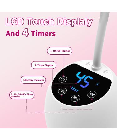 CGBE Mini UV Nail Lamp with Smart Auto Sensor and Display 12 Beads Mini Nail Lamp UV Lamps for Gel Nails with 4 Modes Portable LED Nail Lamp with USB Charging Cable in Salon Or DIY at Home - Buy Online on GoSupps.com