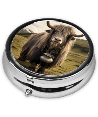 Strong Yak Portable Metal Pill Box | Round Mini 3-Compartment Design for Travel | Hinged Fastening for Small Pills - Black - Buy Online on GoSupps.com