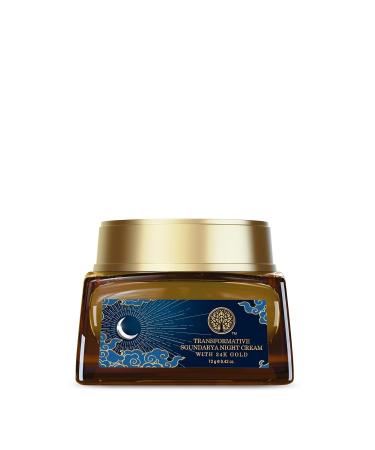 Forest Essentials Soundarya Anti Ageing Night Cream with Real 24K Gold | For Dry & Dehydrated Skin | With Bakuchiol & Hyaluronic Acid | Moisturising and Hydrating