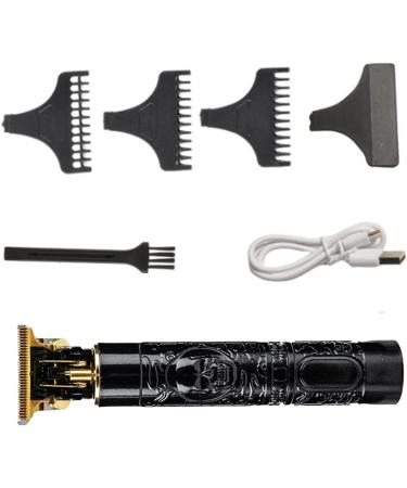 Rechargeable Hair Trimmer T9 - USB Rechargeable Skull Pattern Mustache Trimmer for Beard | Cordless T-Blade Hair Trimmer for Mustaches Nose Hair and Detailing and Grooming Xinhuan Black - Buy Online on GoSupps.com